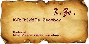 Köblös Zsombor névjegykártya