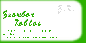 zsombor koblos business card