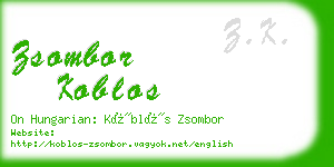 zsombor koblos business card